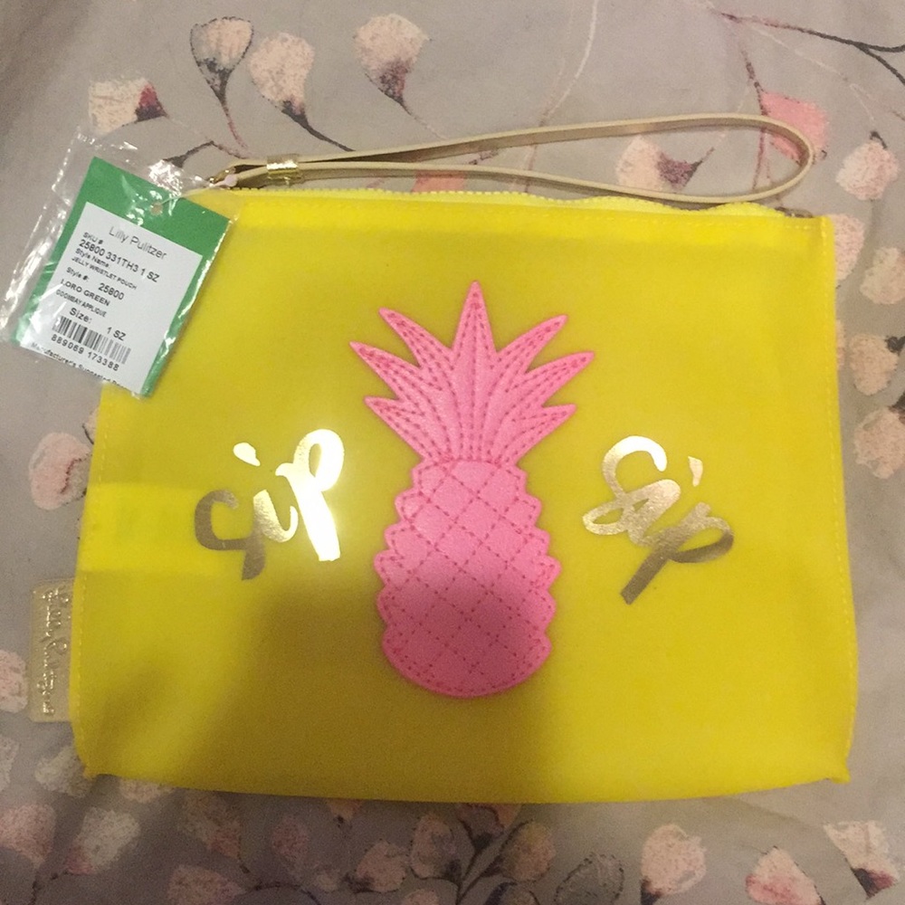 Lilly Pulitzer 'Sip Sip' Jelly Wristlet Pouch